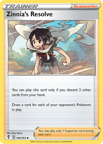 Pokémonkaart 164/203 - Zinnia's Resolve - Evolving Skies - [Uncommon]