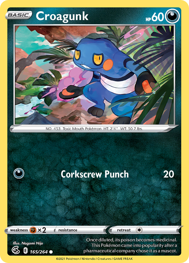 Pokémonkaart 165/264 - Croagunk - Fusion Strike - [Common]