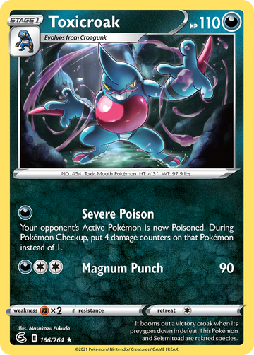 Pokémonkaart 166/264 - Toxicroak - Fusion Strike - [Rare]