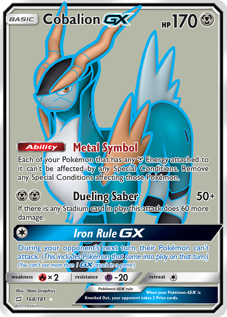 Pokémonkaart 168/181 - Cobalion-GX - Team Up - [Rare Ultra]