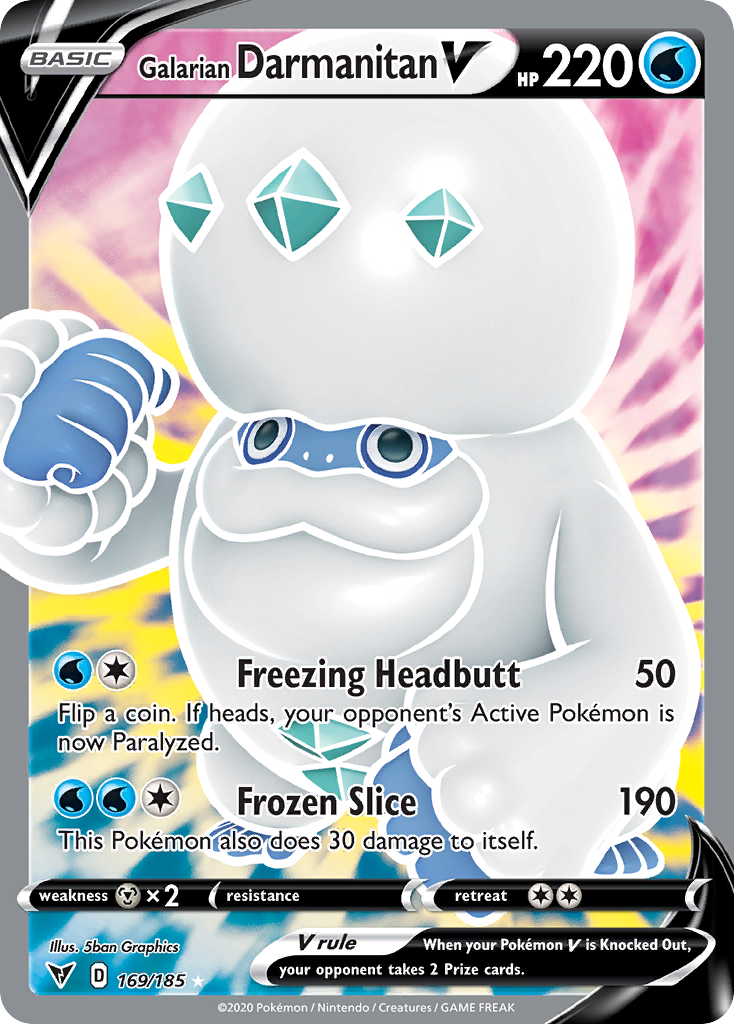 Pokémonkaart 169/185 - Galarian Darmanitan V - Vivid Voltage - [Rare Ultra]