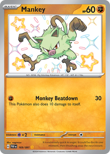 169/091 - Mankey - [Shiny Rare]