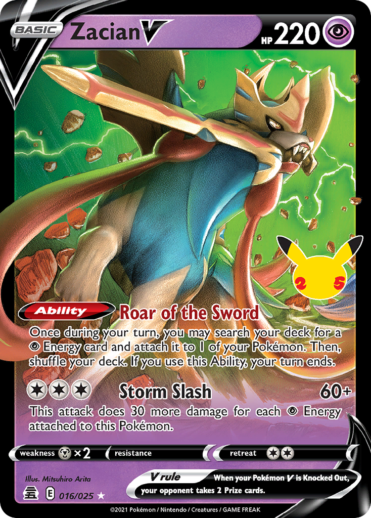 Pokémonkaart 016/025 - Zacian V - Celebrations - [V]