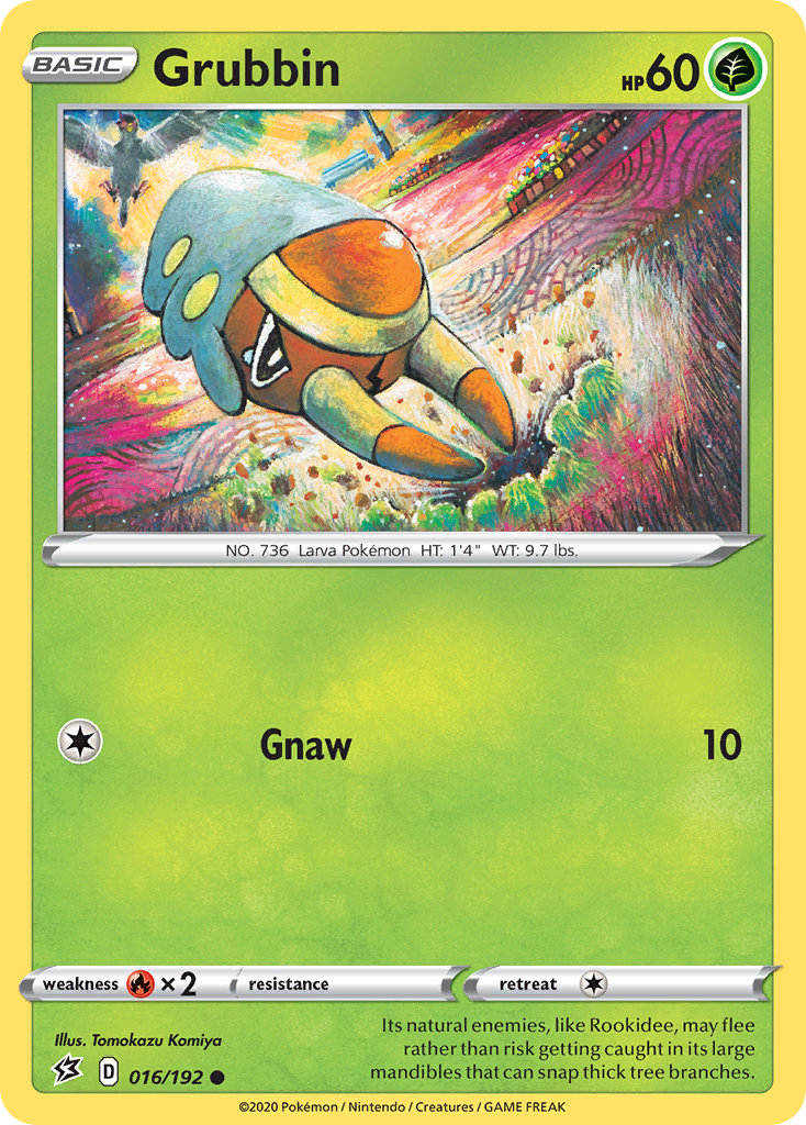 Pokémonkaart 016/192 - Grubbin - Rebel Clash - [Common]