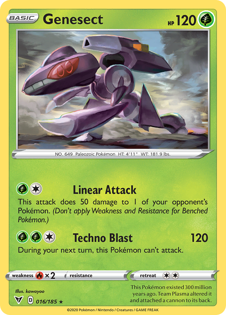 Pokémonkaart 016/185 - Genesect - Vivid Voltage - [Rare Holo]