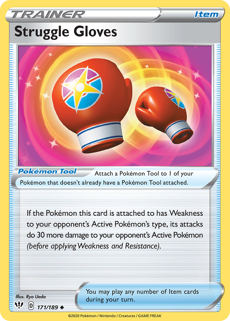 Pokémonkaart 171/189 - Struggle Gloves - Darkness Ablaze - [Uncommon]