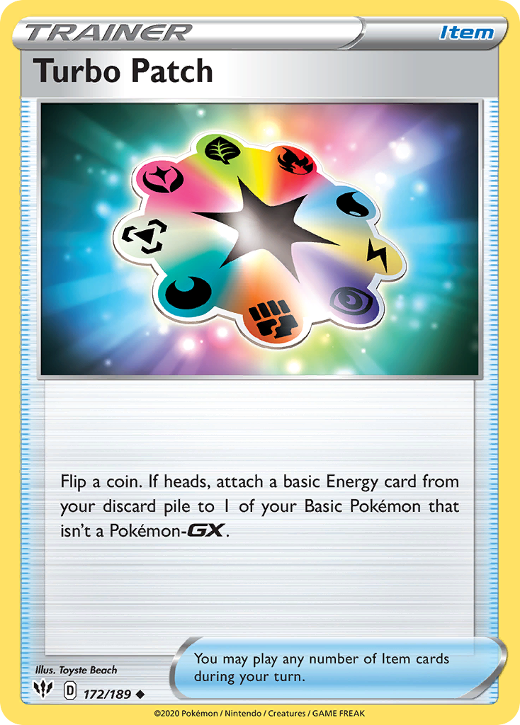 Pokémonkaart 172/189 - Turbo Patch - Darkness Ablaze - [Uncommon]