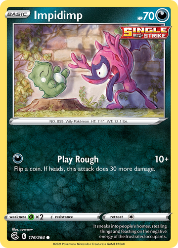 Pokémonkaart 176/264 - Impidimp - Fusion Strike - [Common]