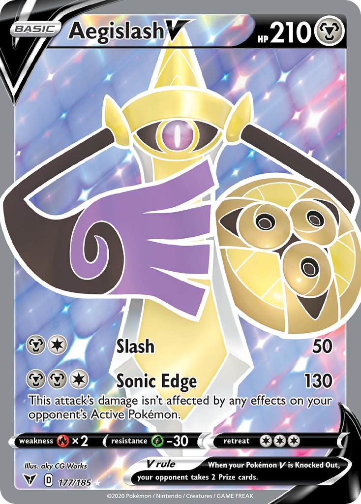 Pokémonkaart 177/185 - Aegislash V - Vivid Voltage - [Rare Ultra]