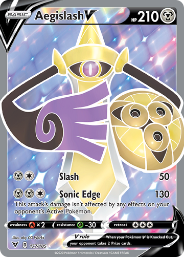 Pokémonkaart 177/185 - Aegislash V - Vivid Voltage - [Rare Ultra]
