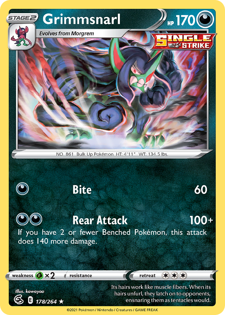 Pokémonkaart 178/264 - Grimmsnarl - Fusion Strike - [Rare Holo]