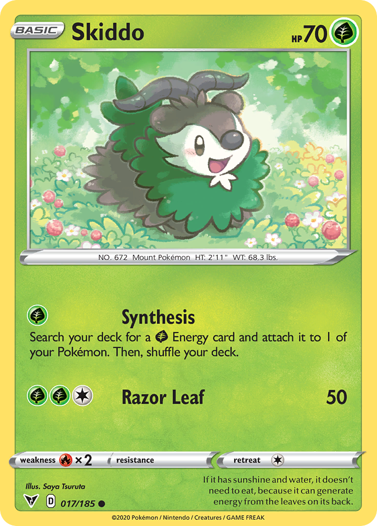 Pokémonkaart 017/185 - Skiddo - Vivid Voltage - [Common]