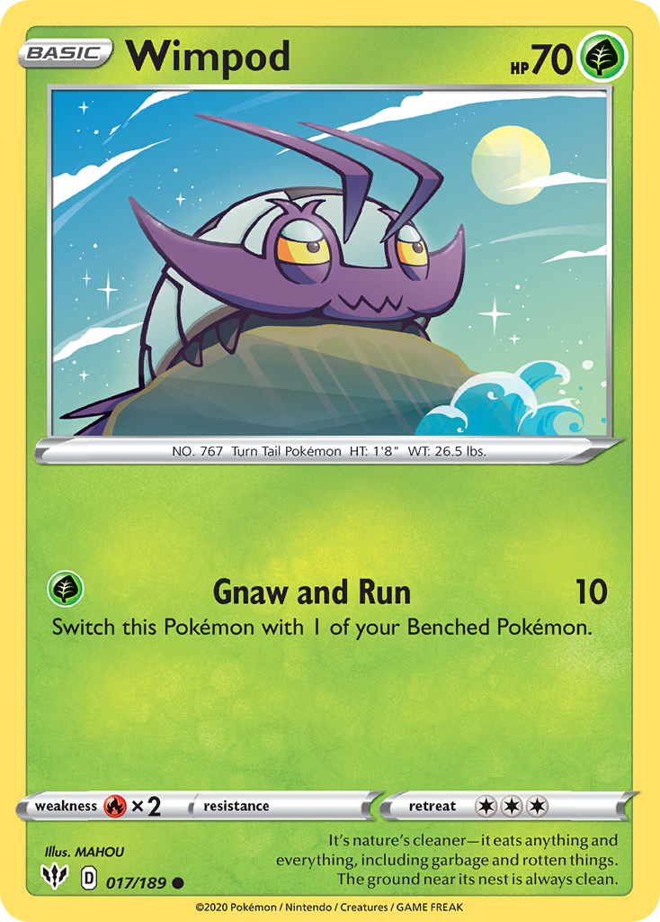Pokémonkaart 017/189 - Wimpod - Darkness Ablaze - [Common]