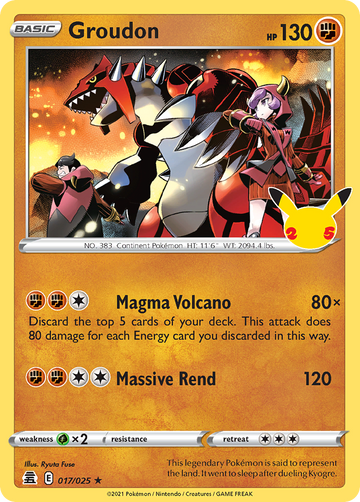Pokémonkaart 017/025 - Groudon - Celebrations - [Rare]