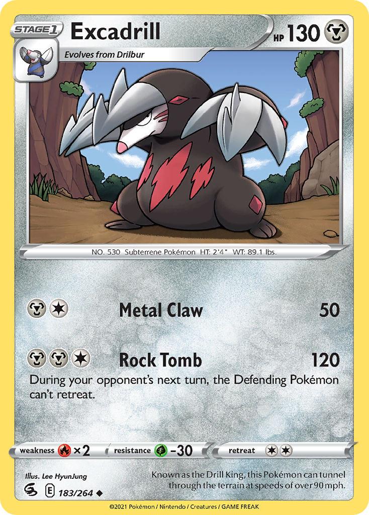 Pokémonkaart 183/264 - Excadrill - Fusion Strike - [Uncommon]