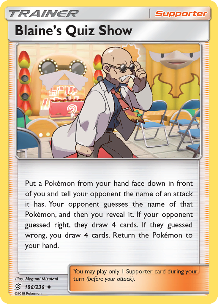 Pokémonkaart 186/236 - Blaine's Quiz Show - Unified Minds - [Uncommon]