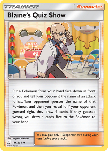 Pokémonkaart 186/236 - Blaine's Quiz Show - Unified Minds - [Uncommon]