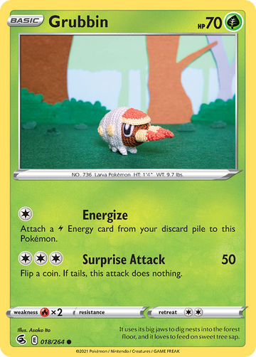 Pokémonkaart 018/264 - Grubbin - Fusion Strike - [Common]