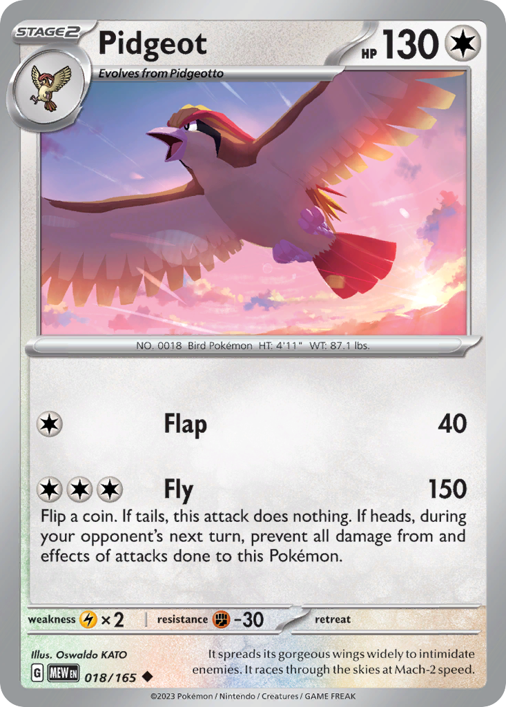 018/165 - Pidgeot - [Uncommon] - Reverse Holo