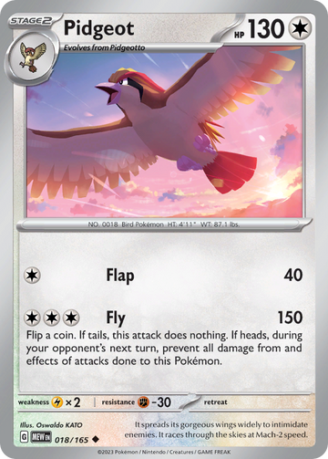 018/165 - Pidgeot - [Uncommon] - Reverse Holo