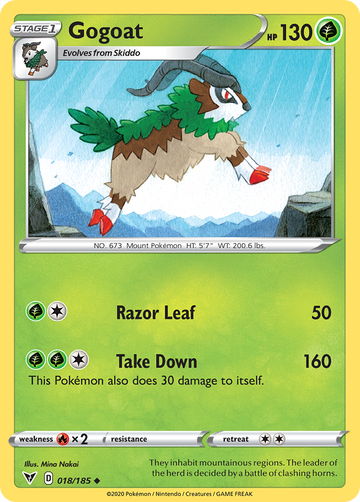 Pokémonkaart 018/185 - Gogoat - Vivid Voltage - [Uncommon]