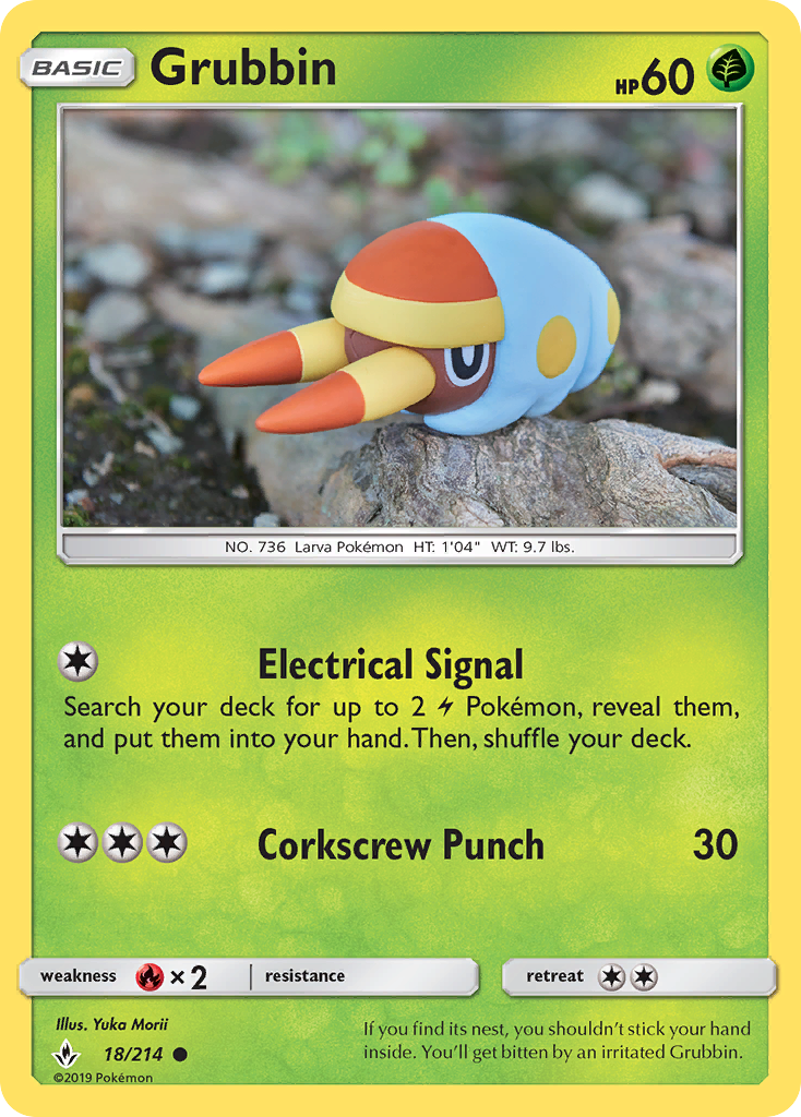 Pokémonkaart 018/214 - Grubbin - Unbroken Bonds - [Common]