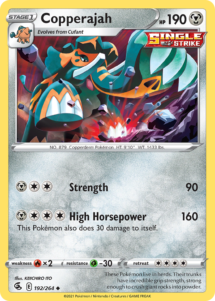 Pokémonkaart 192/264 - Copperajah - Fusion Strike - [Uncommon]