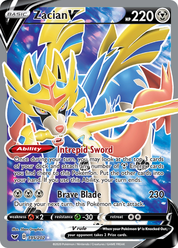Pokémonkaart 195/202 - Zacian V - Sword & Shield - [Rare Ultra]