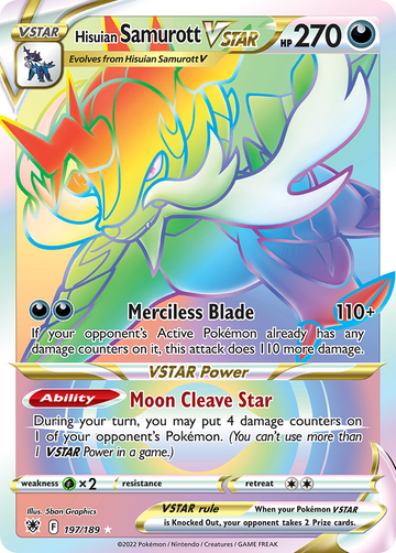 197/189 - Hisuian Samurott VSTAR - [Rare Rainbow]