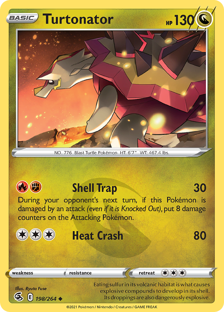 Pokémonkaart 198/264 - Turtonator - Fusion Strike - [Uncommon]