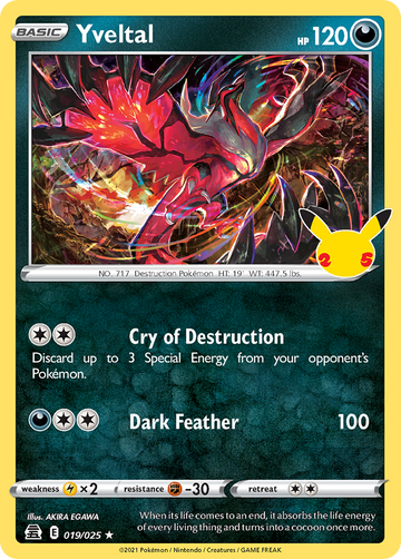 Pokémonkaart 019/025 - Yveltal - Celebrations - [Rare]