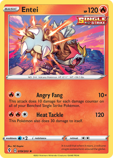019/203 - Entei - Reverse Holo - [Rare]