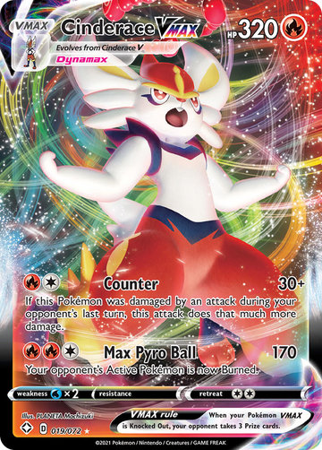 Pokémonkaart 019/072 - Cinderace VMAX - Shining Fates - [Rare Holo VMAX]