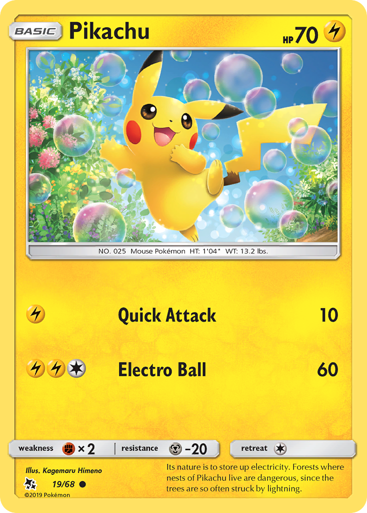 Pokémonkaart 019/068 - Pikachu - Hidden Fates - [Common]