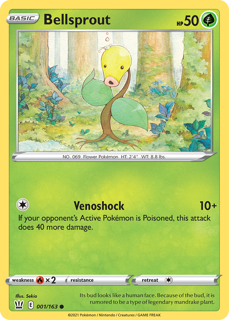 Pokémonkaart 001/163 - Bellsprout - Battle Styles - [Common]