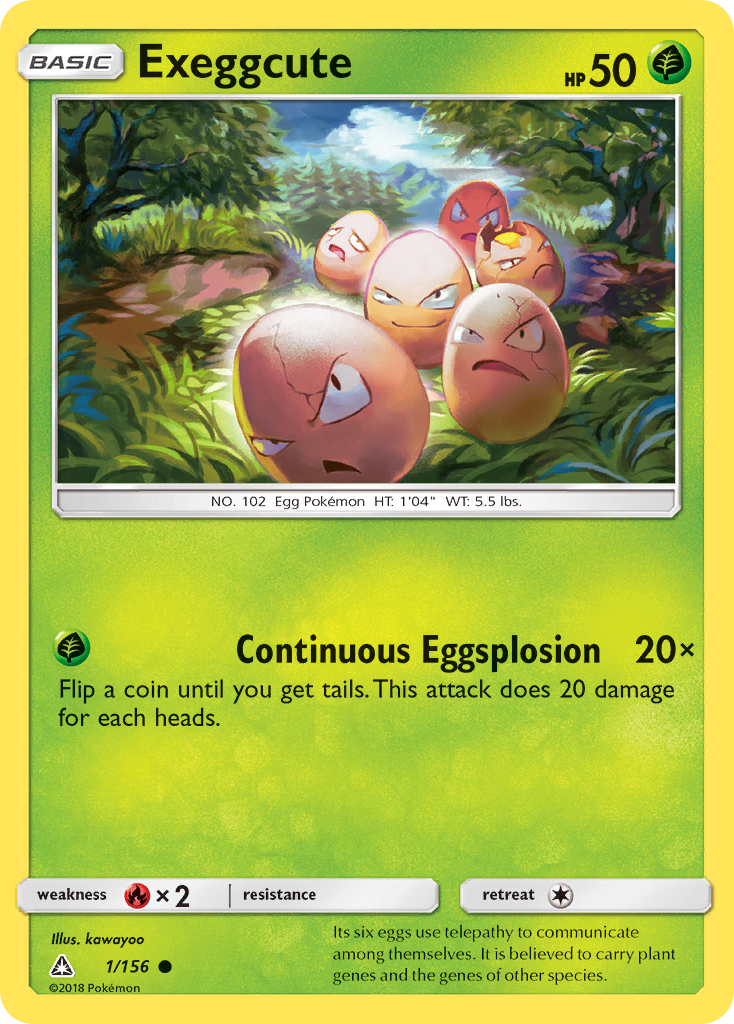 Pokémonkaart 001/156 - Exeggcute - Ultra Prism - [Common]