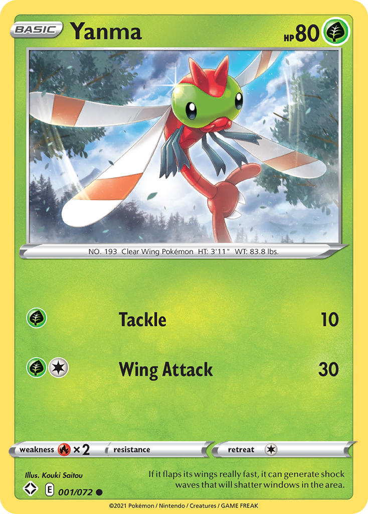 Pokémonkaart 001/072 - Yanma - Shining Fates - [Common]