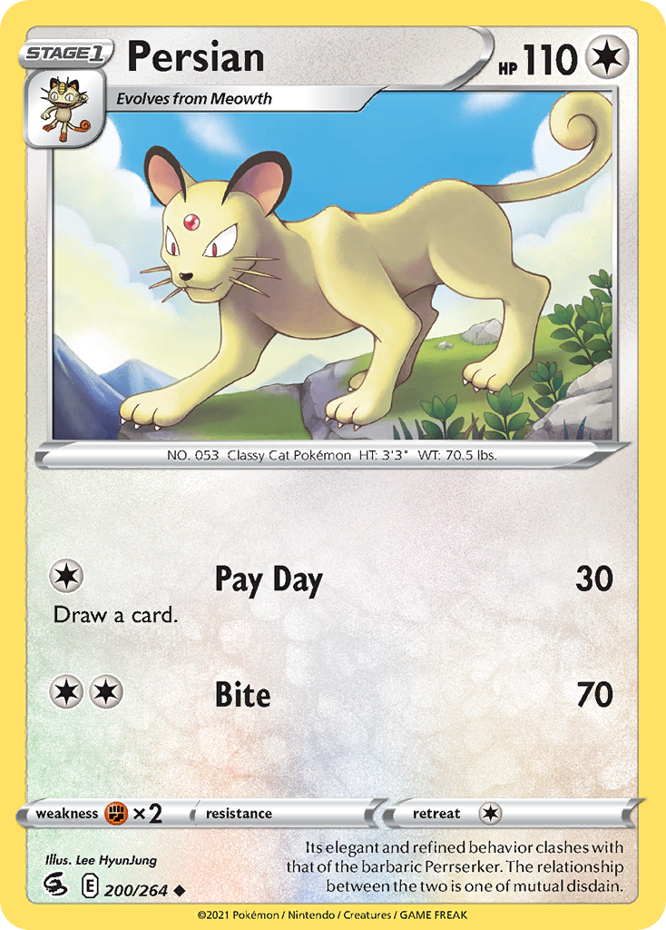Pokémonkaart 200/264 - Persian - Fusion Strike - [Uncommon]