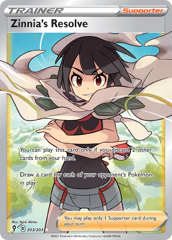 Pokémonkaart 203/203 - Zinnia's Resolve - Evolving Skies - [Rare Ultra]