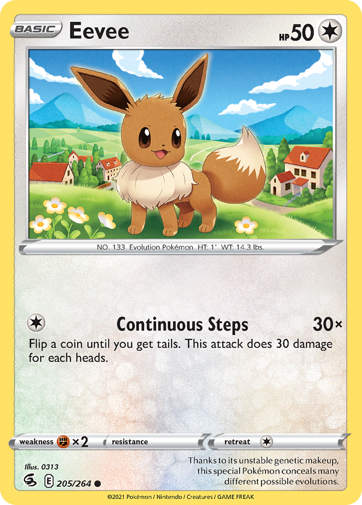Pokémonkaart 205/264 - Eevee - Fusion Strike - [Common]