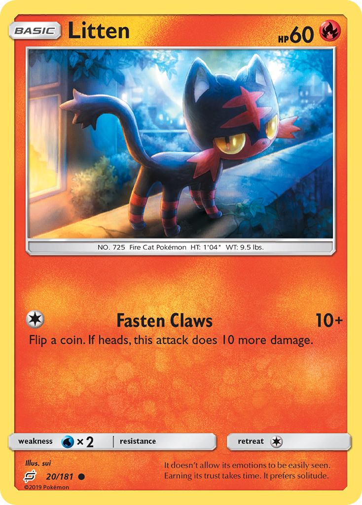 Pokémonkaart 020/181 - Litten - Team Up - [Common]