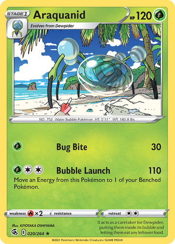 Pokémonkaart 020/264 - Araquanid - Fusion Strike - [Rare]