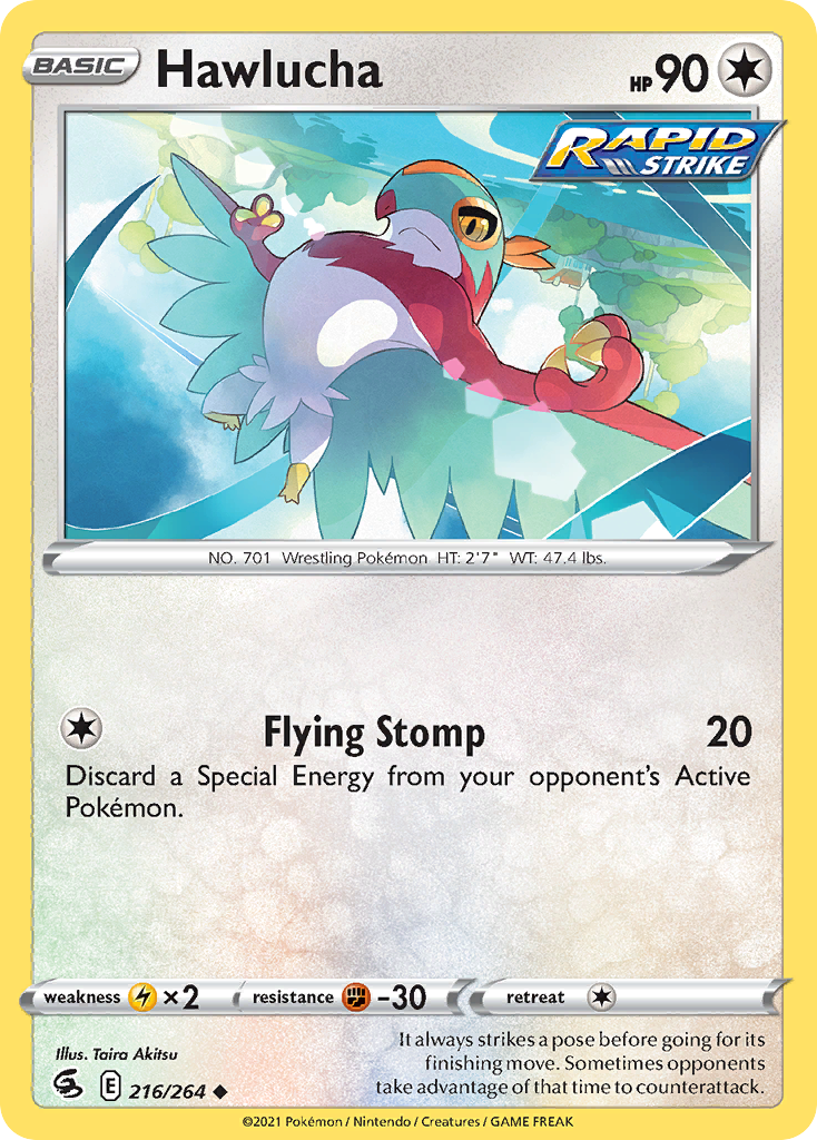 Pokémonkaart 216/264 - Hawlucha - Fusion Strike - [Uncommon]