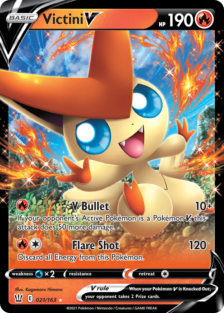 Pokémonkaart 021/163 - Victini V - Battle Styles - [Rare Holo V]