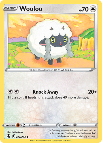 Pokémonkaart 222/264 - Wooloo - Fusion Strike - [Common]