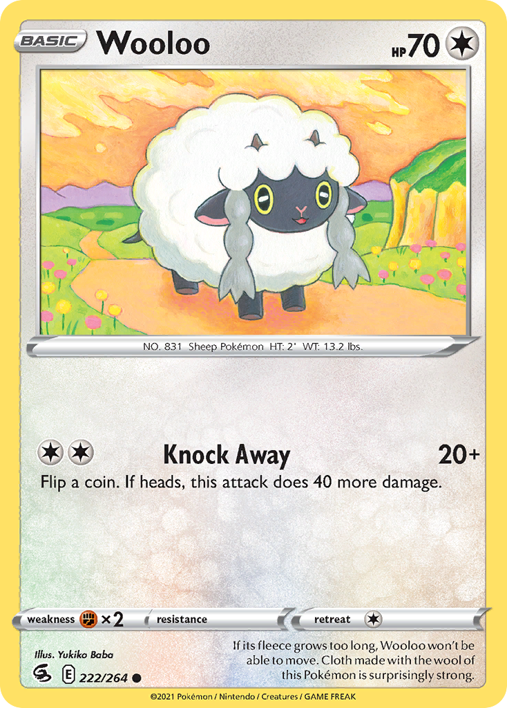 Pokémonkaart 222/264 - Wooloo - Fusion Strike - [Common]