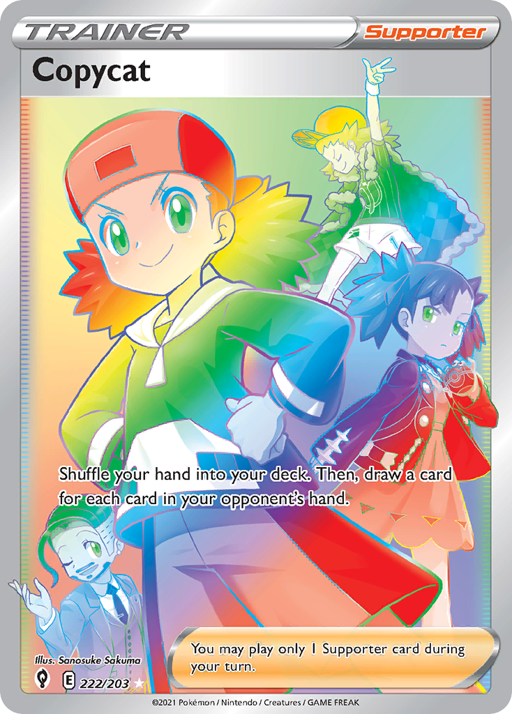 Pokémonkaart 222/203 - Copycat - Evolving Skies - [Rare Rainbow]