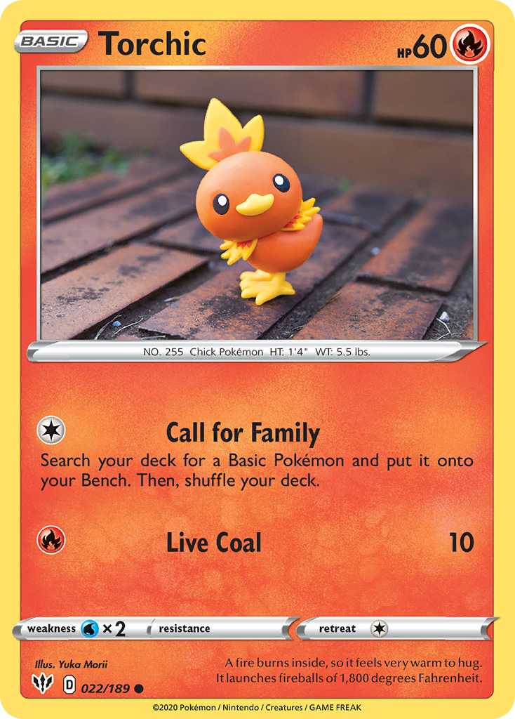 Pokémonkaart 022/189 - Torchic - Darkness Ablaze - [Common]