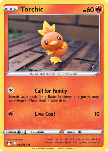 Pokémonkaart 022/189 - Torchic - Darkness Ablaze - [Common]