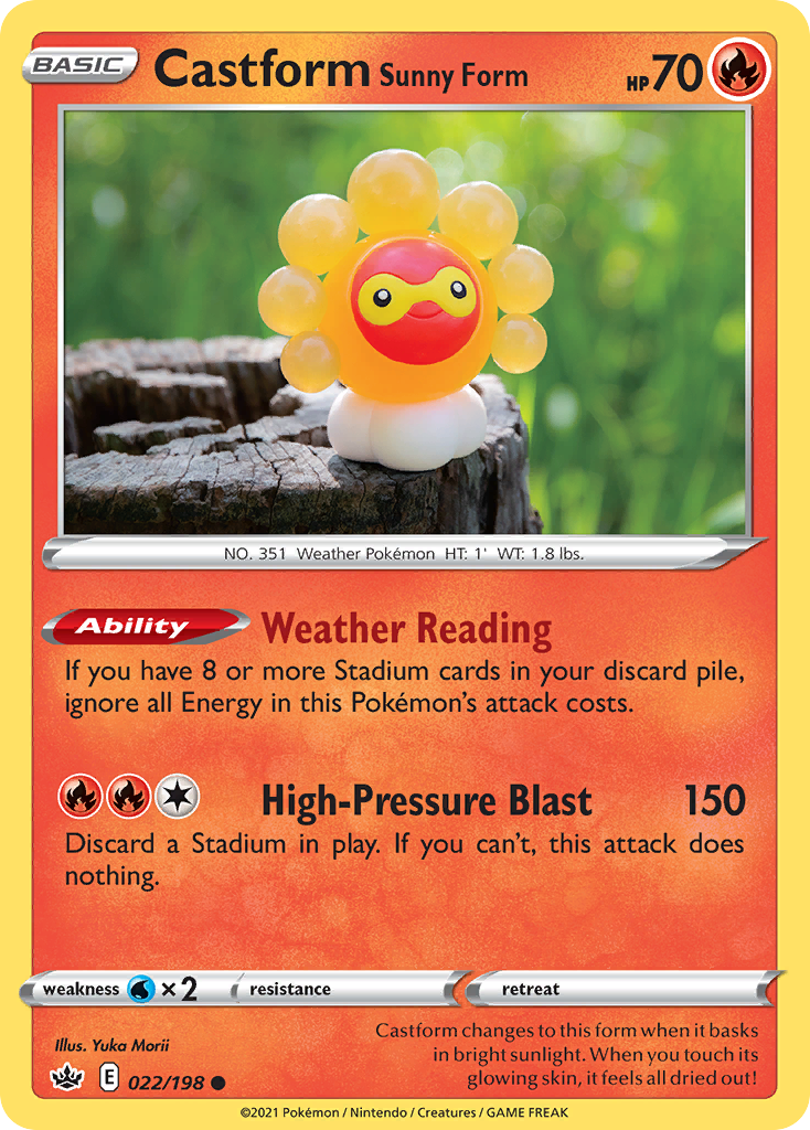 Pokémonkaart 022/198 - Castform Sunny Form - Chilling Reign - [Common]